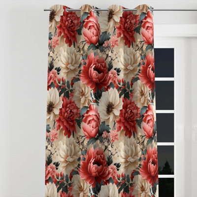 Avag - Floral Blackout Grommet Curtain - 1 panel