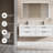 60" Modern Wall-Mount Double Sink Bathroom Vanity Base Only, Painted Floating Cabinet, Soft-close Drawers-110974070
