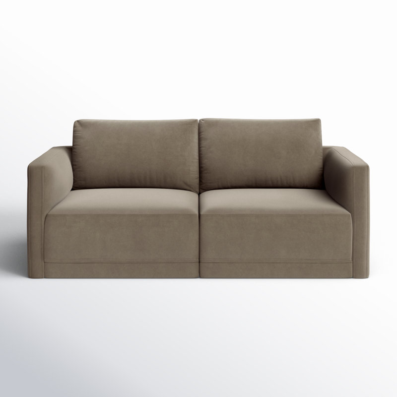 Deirdre 74'' Velvet Loveseat, Taupe Velvet