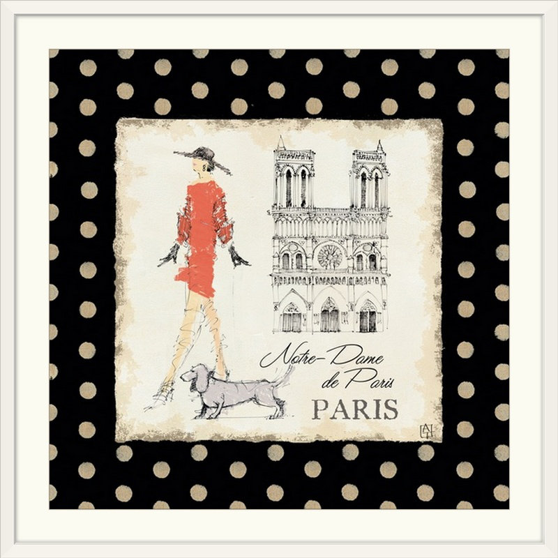 «Mesdames à Paris» par Aimy, impression, H 24 po x l 24 po x P 1 po, Cadre blanc