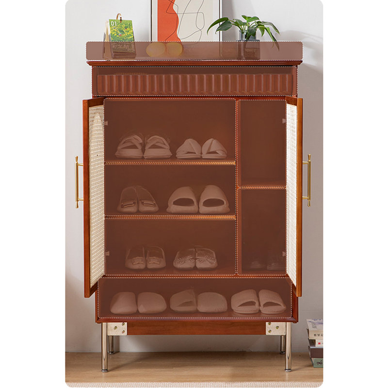 Bannack Vintage Rattan Shoe Storage Cabinet