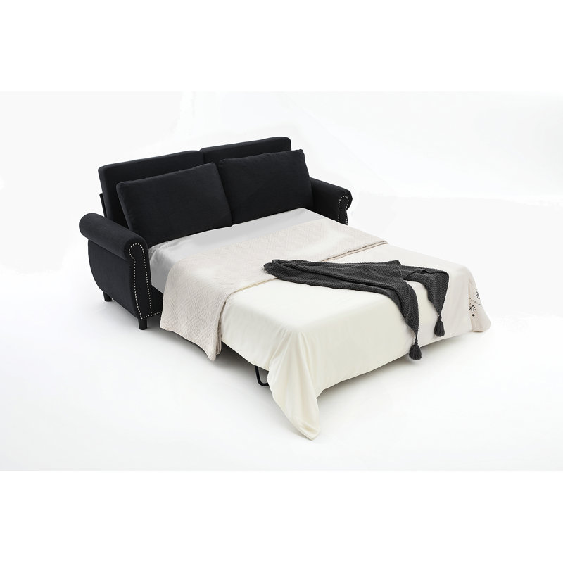 Canapé-lit 2 places avec canapé-lit et matelas, H 35 po x l 74 po x P 85 po, Oui, Gris foncé