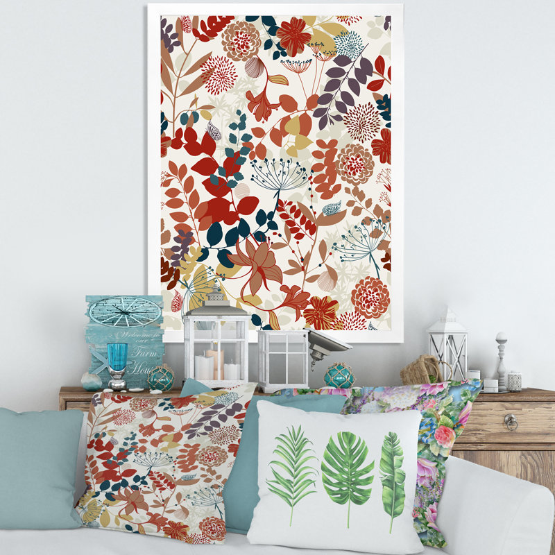 Jardin botanique rétro - impression sur toile, Toile blanche encadrée, H 20 po x l 12 po x P 1,5 po