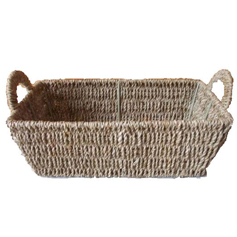Panier à mèche rectangulaire en herbe, Naturel, H 4,5 po x l 13 po x P 8 po