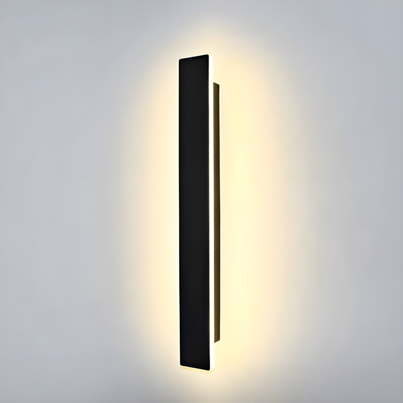 Carson-Minimalist Black Metal Rectangular Wall Light – Sturdy Design with Built-in LED