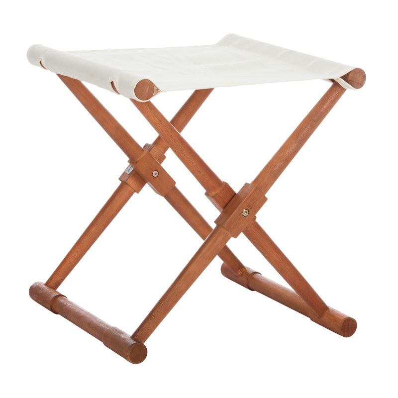 Repose-pieds Charles, Naturel / Blanc