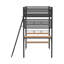 Lit mezzanine à 3 tablettes pour poste de travail simple, noir mat-129444266