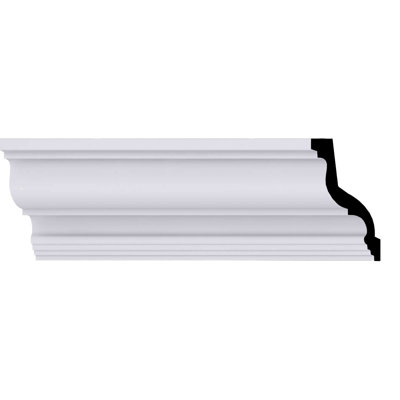 SAMPLE - Endurathane Gorleen Crown Moulding, 3 7/8"H x 3 7/8"P x 5 1/2"F x 12"L, Factory Primed