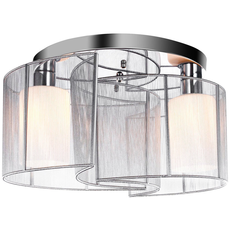 Modern Chandelier Semi-Flush Mount Ceiling Light, Silver