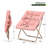 Square Faux Fur Saucer Chair With Metal Frame Foldable Comfy Accent Chair For Bedroom, Living Room & Reading Nook??-357906796