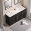 Meuble-lavabo noir 60 po avec rangement abondant - 4 portes à fermeture douce et 5 tiroirs, armoire en bois aggloméré pour salle de bain moderne
