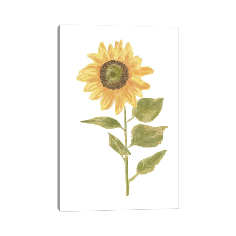 Single Sunflower Portrait II by Bannarot - Wrapped Canvas Print, 101.6 cm H x 66.04 cm W x 1.91 cm D