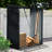 Outdoor Metal Firewood Rack 3Ft X 5Ft - To And Corrosion Black Storage Galvanized Steel Shed With Large Opening For Easy Access