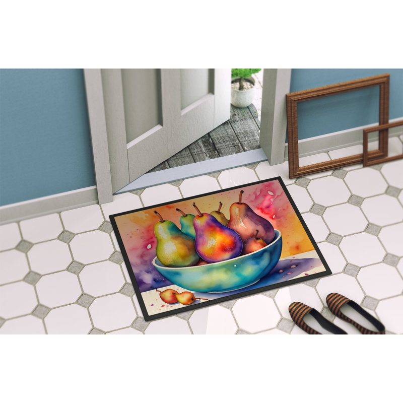 Colourful Pears Doormat 18x27, L 18 po x L 27 po