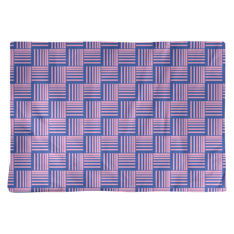 Napperon en coton à rayures de 18 po classique Baskettressées, Bleu/rose, polyester