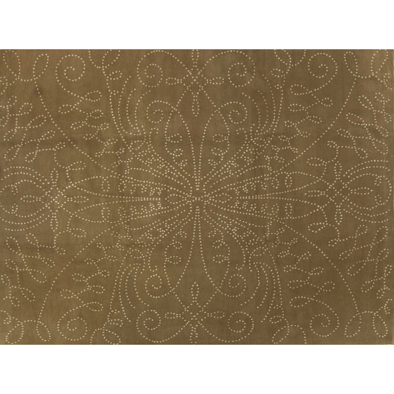 Tiara Hand Woven Silk and Wool Floral Area Rug, Rectangle 6' x 9'
