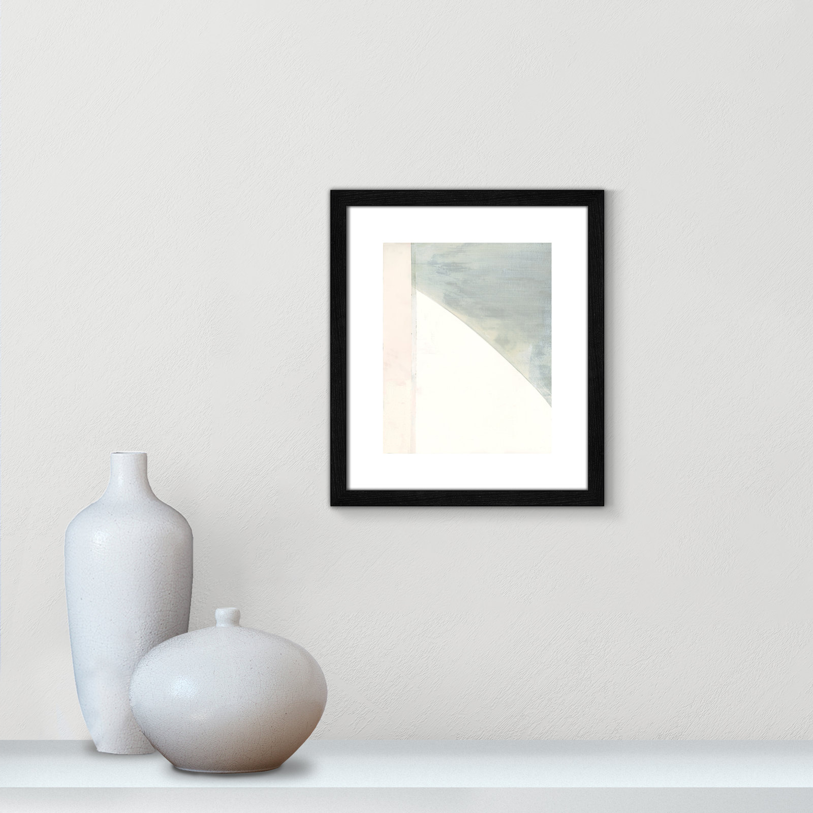 Alexandria "In Neutral I" Painting by Cartissi, 15" H x 13" W x 0.75" D, Black Wood Framed Paper