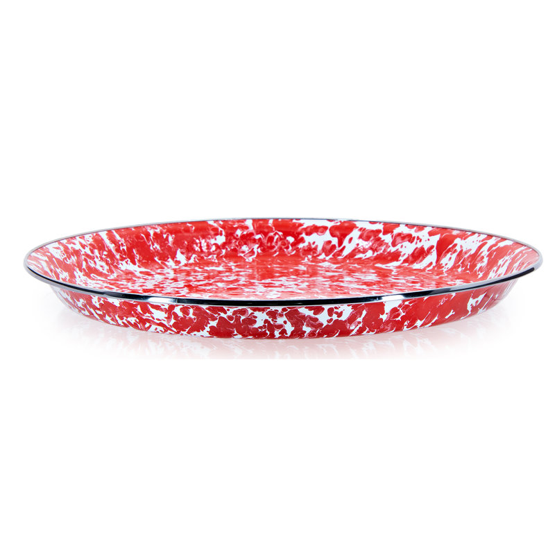 Swirl Tray, Large 20" Tray, Red Swirl
