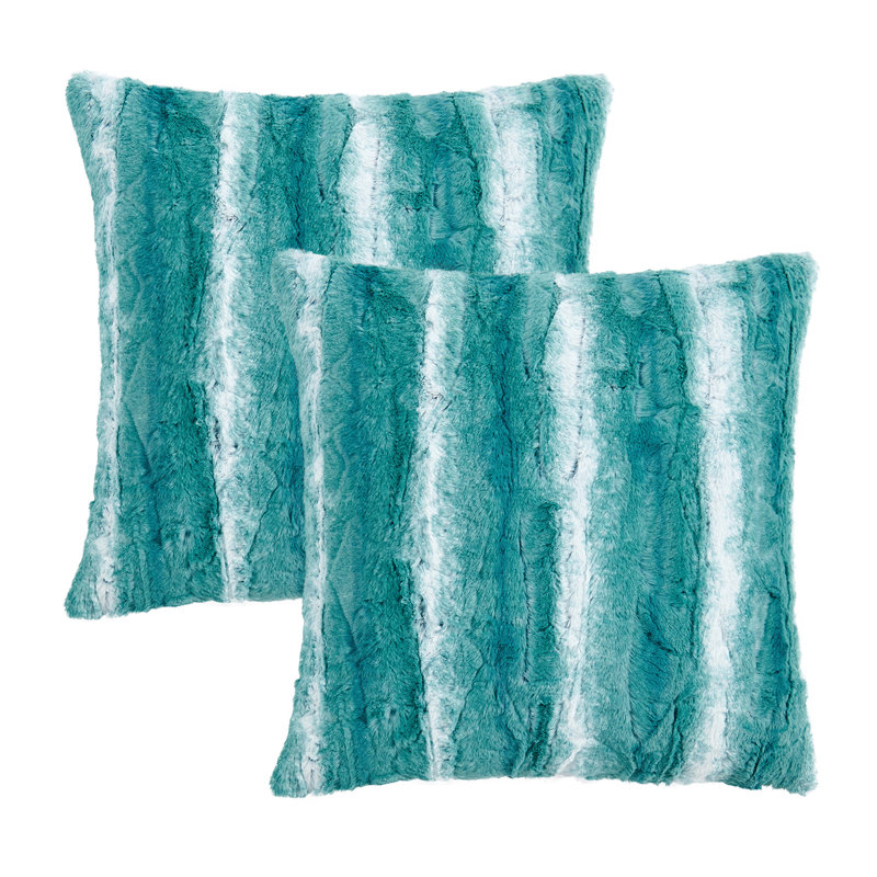 Animal Print Square Cushion Cover, Pearl Blue