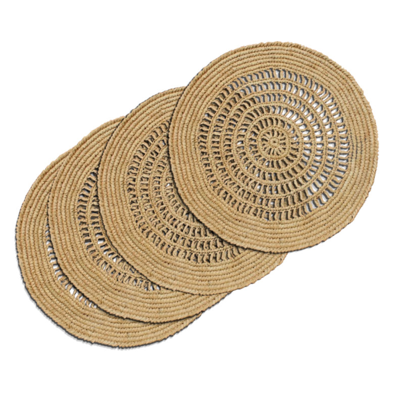Napperons en raphia naturel Tous les jours, napperons tissés de couleur naturelle Boho, napperons de table de salle à manger
