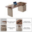 Bureau de direction rectangulaire en bois massif noyer avec tiroirs-1860731814