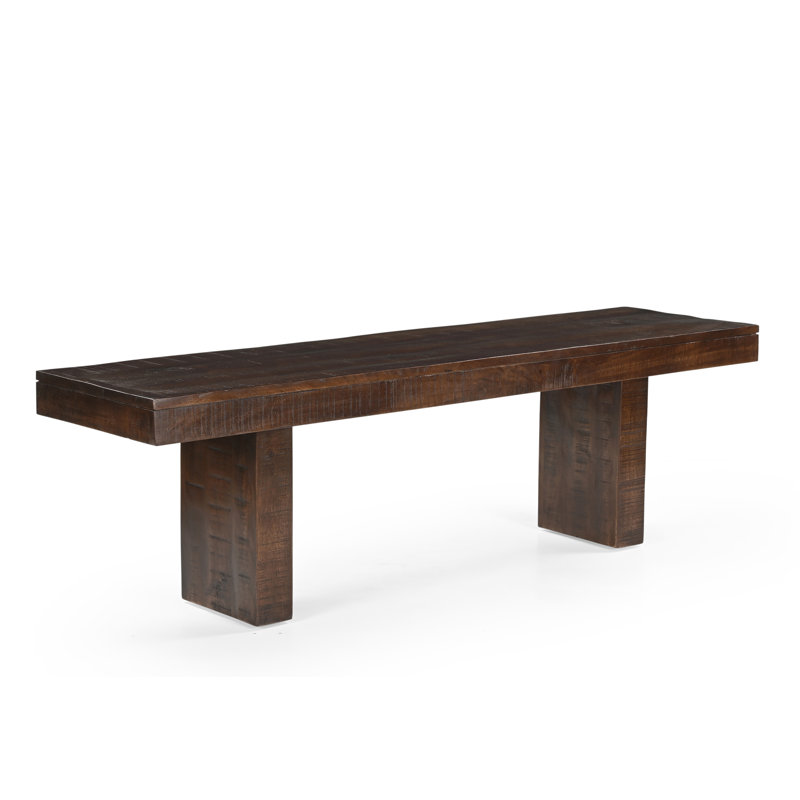 Solid Mango Wood Bench, Brown