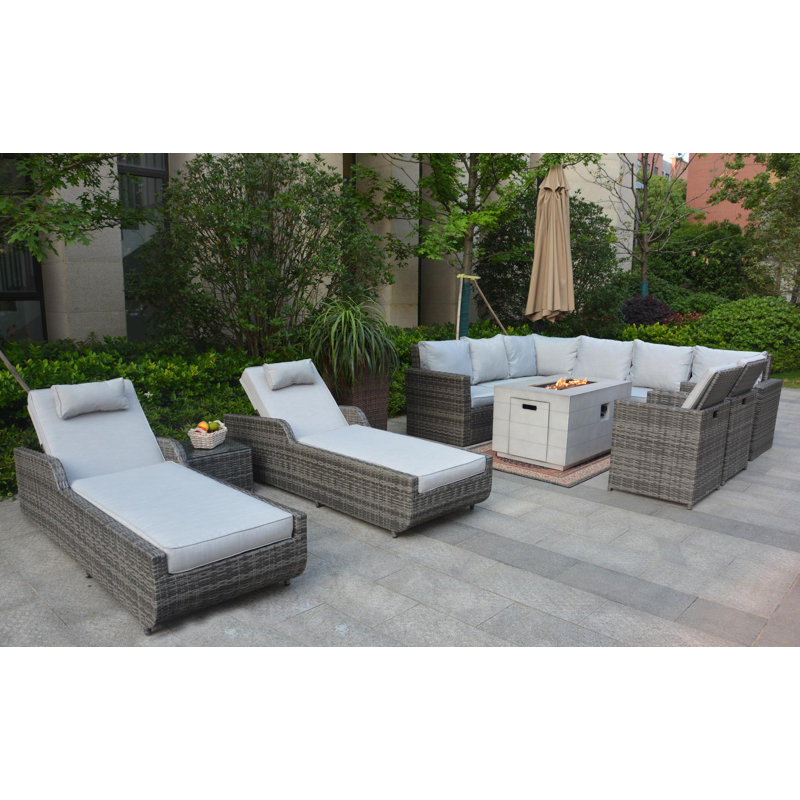 9 - Person Patio Conversation Set with Cushions