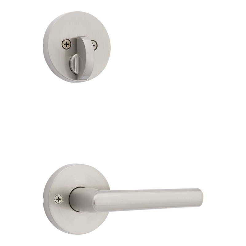 Kwikset Milan Round Keyed Lever, Satin Nickel