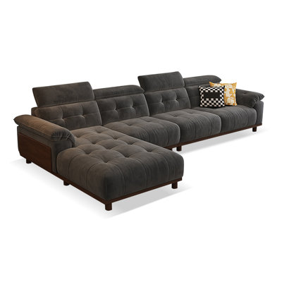 Large-sized fabric sofa for the living room with multiple seats and a Concubine seat