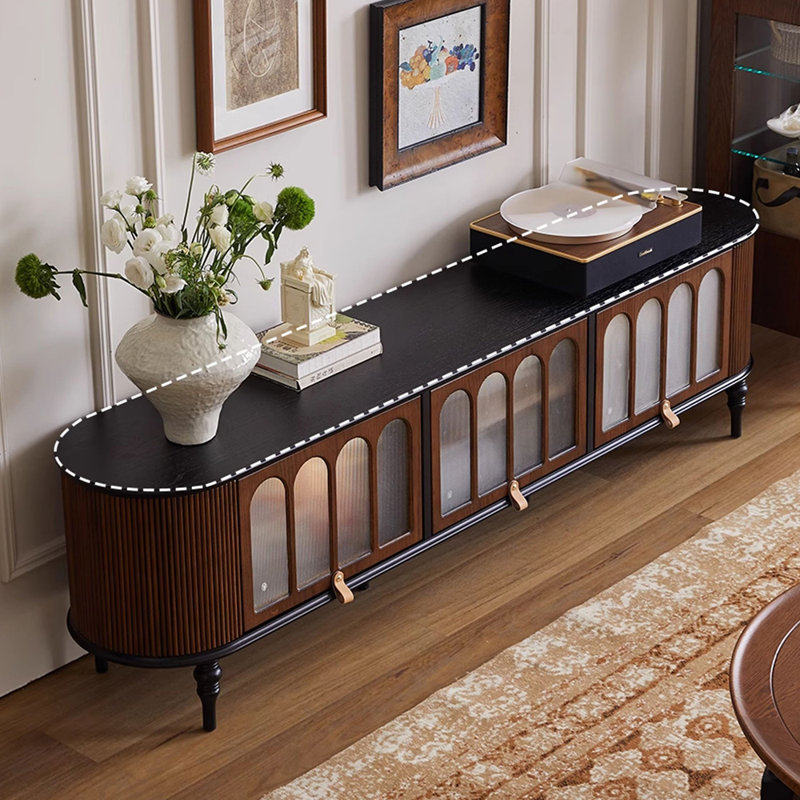 Meuble télé rétro avec rangement simple, H 20,87 po x L 86,61 po x l 15,75 po