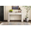 Table d'entrée avec design cannelé, console moderne avec rangement, plateau ovale et 2 tiroirs pour l'entrée et le salon (blanc champagne)-1311469634