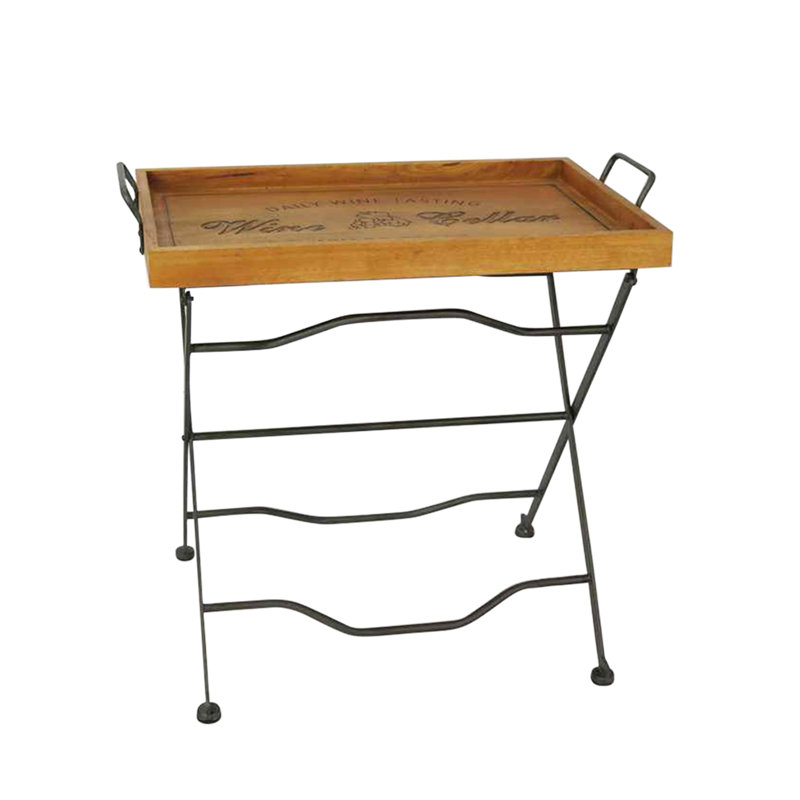 Table de plateau pliante rectangulaire en bois