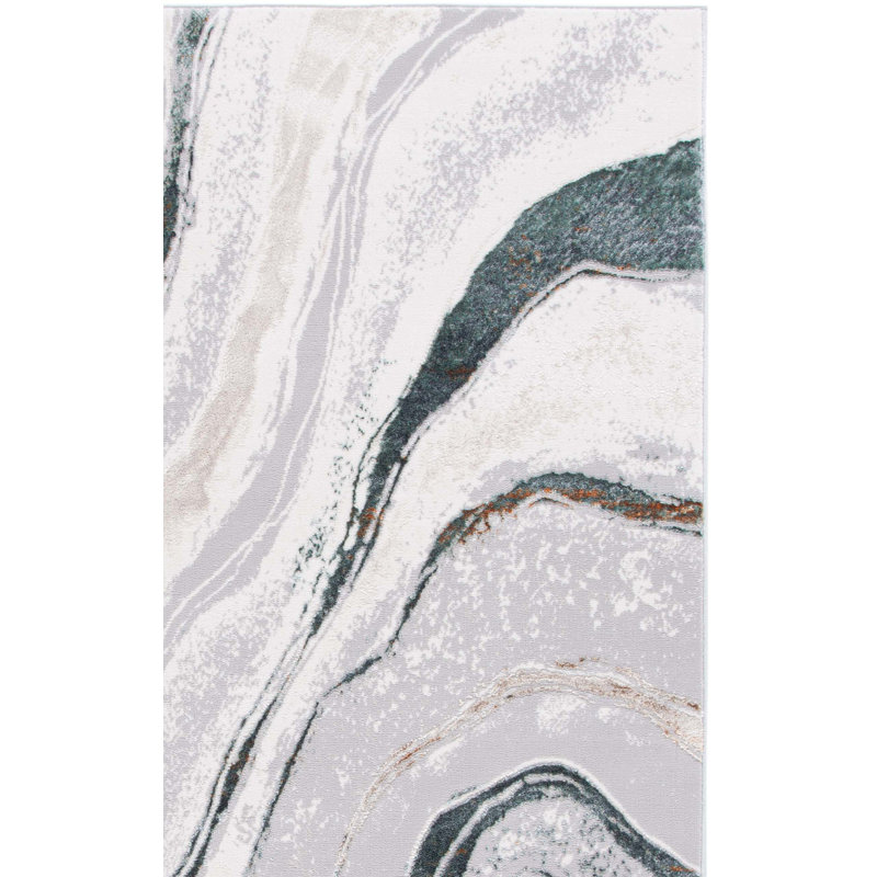 Harshana 100 Performance Abstract Rug, Square 6'7"
