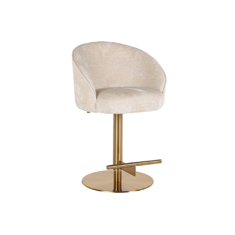 Zabi Swivel Adjustable Height Bar Stool, White