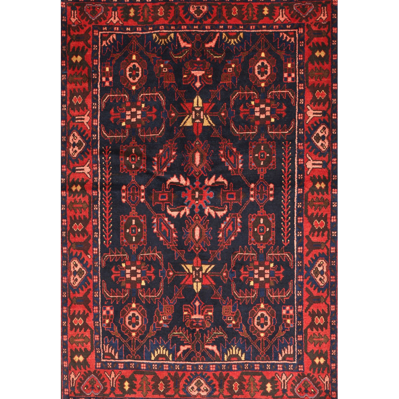 Tapis oriental rouge et bleu, Rectangle 7 pi x 10 pi