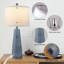 Ensemble de 2 lampes de chevet avec table de chevet, lampe de table de ferme rustique rétro, 3 lumières à intensité variable, port USB (avec or, haut 27 pouces)-107777845