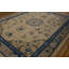 Ivory Beige Cream White Wool Rectangle Hand Knotted Pile Antique 1920s Floral Medallion Rug