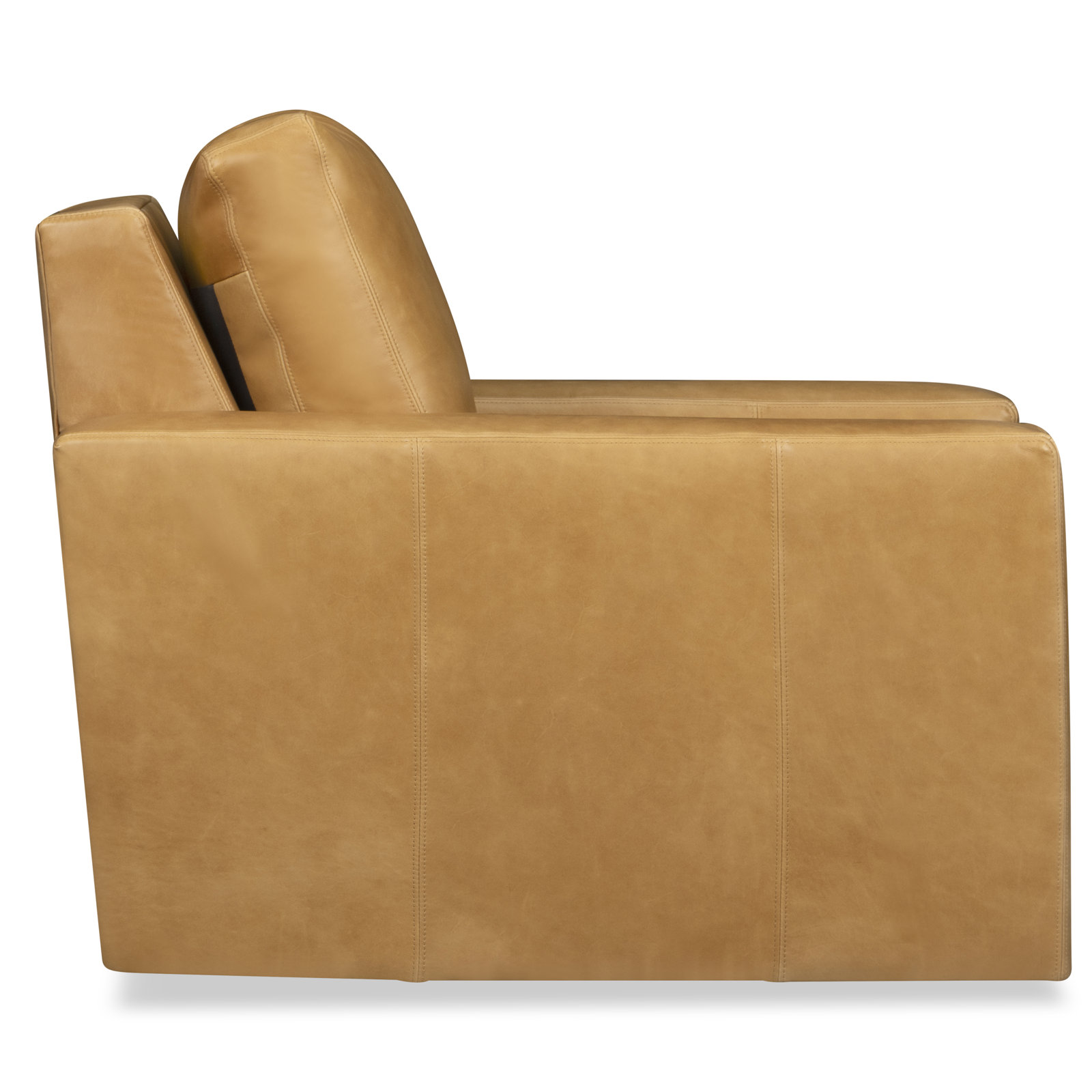 Jonie Genuine Leather Swivel Chair, Bistro Saddle Genuine Leather