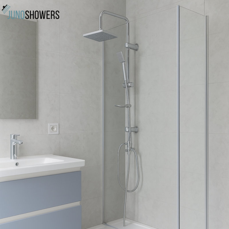 Juno Commercial Chrome Finish Wall Mounted Single Handle Bathroom Shower System