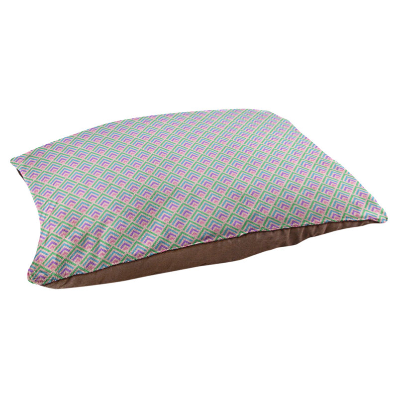 Coussin de créateur géométrique à chat dégradé reverse Campion, L 52 po x l 42 po, Rose et pastel