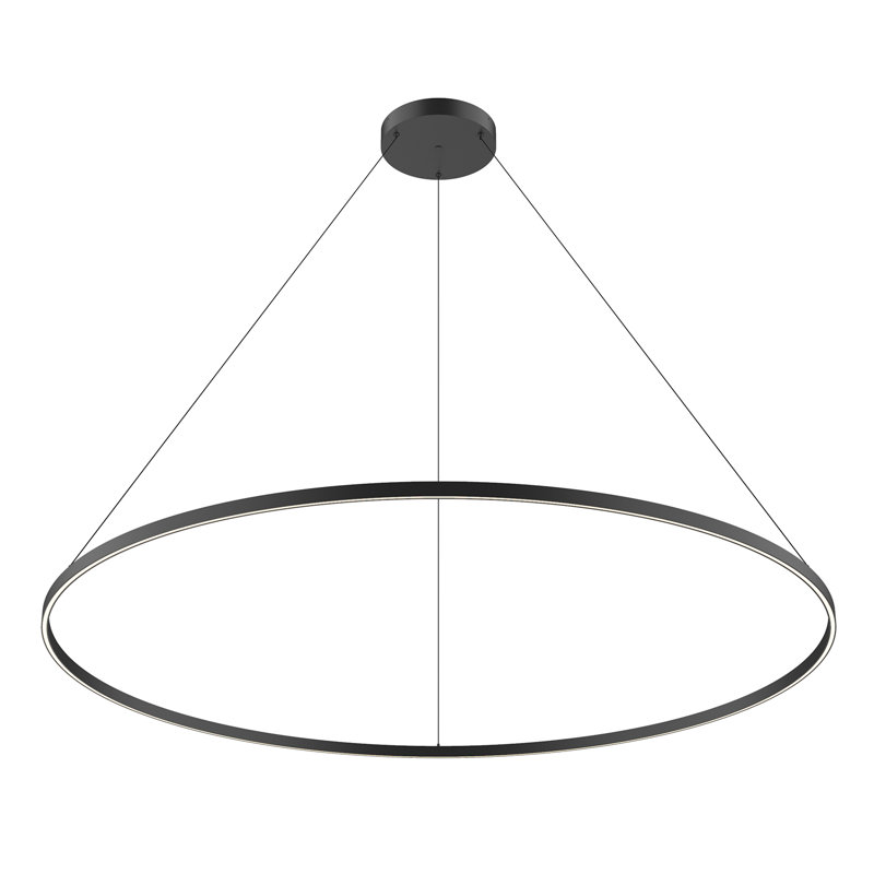 Luminaire suspendu unique à 1 lumière Cerchio, Noir, H 1,375 po x l 70,875 po x P 70,875 po