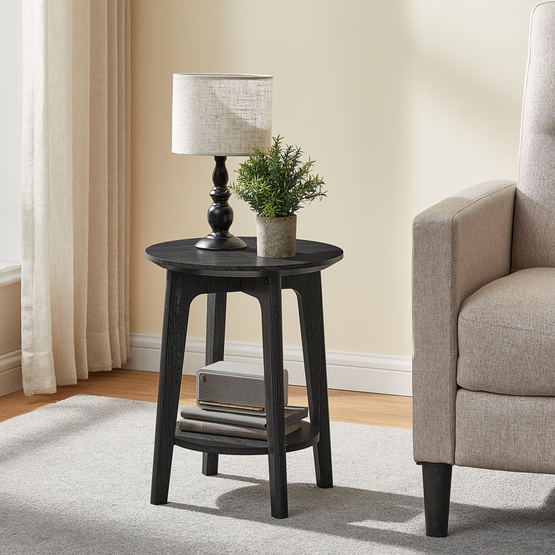 Krish End Table, Charcoal Gray