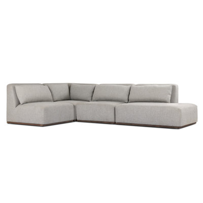 Outdoor 4PC Sectional-LAF Bumper Chaise-Concha Fog