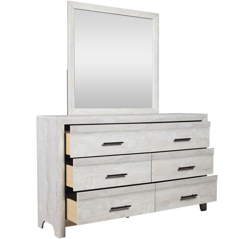 Miroir Denver Comprend un miroir seulement, Blanc, 39,68 po x 39,68 po