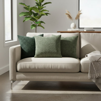 Paquet de 4 housses de coussin en chenille 18 po x 18 po Housse de coussin décorative de style campagnard Boho Spring