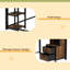 Grand lit mezzanine avec bureau et tiroirs de rangement en tissu non tissé, cadre de lit mezzanine en métal avec échelles, sans nosie et sans sommier