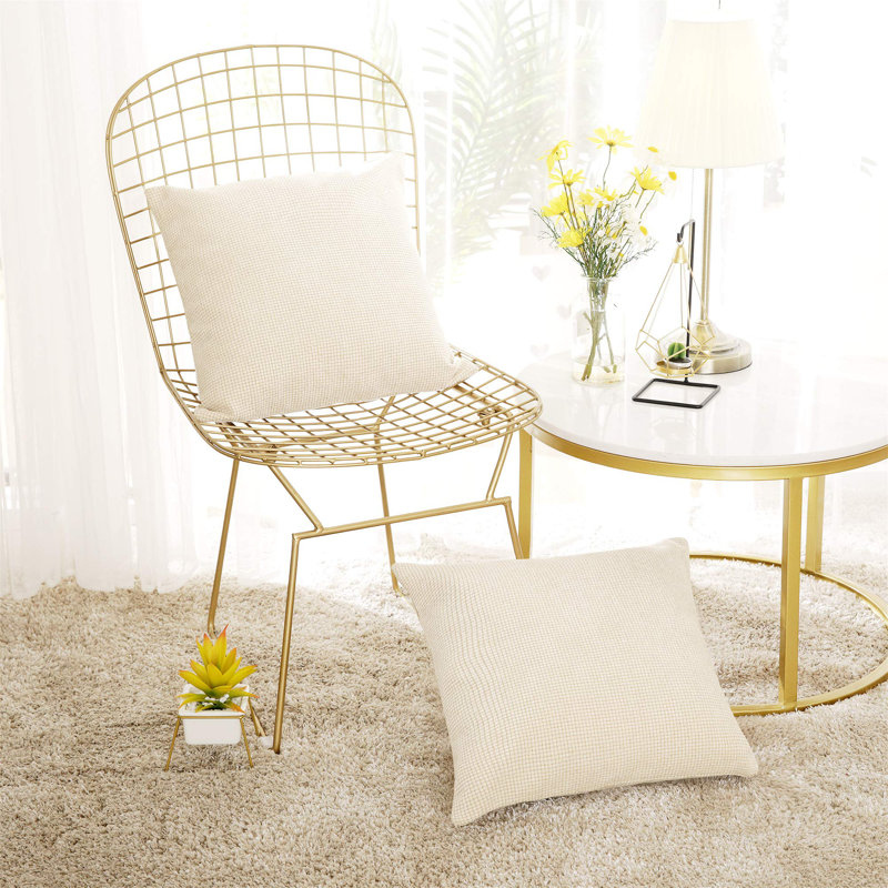 Angeliza Square Throw Cushion Cover, Beige, 50cm H x 50cm W