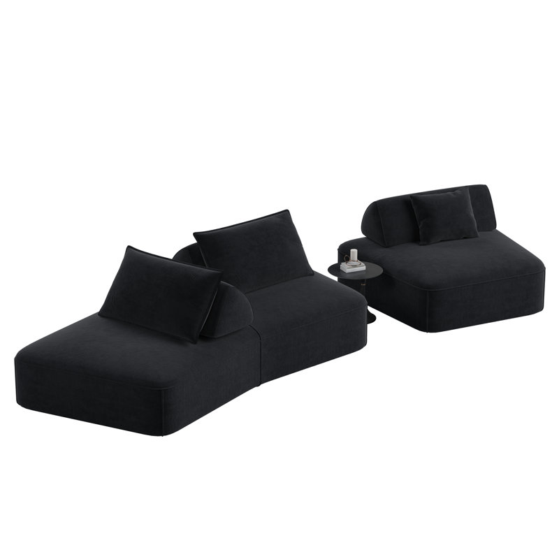 Chenille Modular Sectional Sofa, Dark Gray