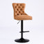 Tabourets de bar de style rétro en orange - en cuir pu 2, hauteur de siège réglable de 25 à 33 pouces, détails faits à la main, boutons décoratifs en cuir à hauteur stable pour la maison et la cuisine-410518063