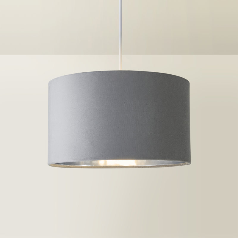 Aidar Linen Blend Drum Lamp Shade ( Slip-On ) in Grey, 20" H x 35" W x 35" D